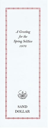A Greeting for the Spring Solstice 1976