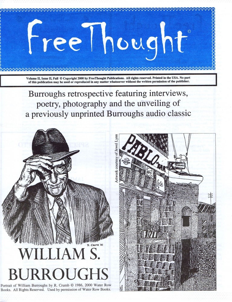 Item #1411] Free Thought Volume II, Issue II. William S. Burroughs, Gary Aposhian, managing