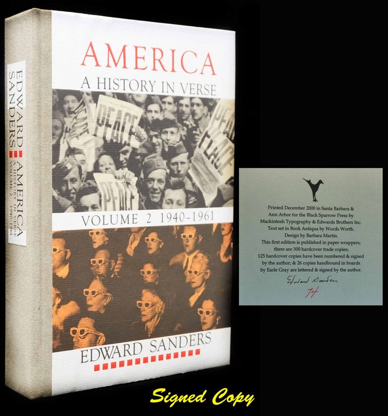 Item #1497] America: A History in Verse. Volume 2: 1940-1961. Edward Sanders