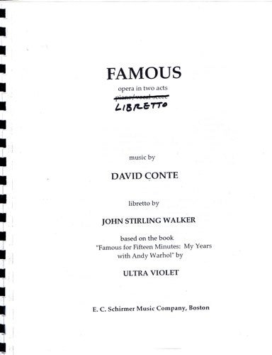 [Item #1620] Famous. David Conte, John Stirling Walker.