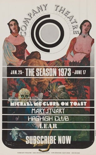 [Item #1667] Company Theatre Poster: Michael McClure On Toast. Michael McClure.
