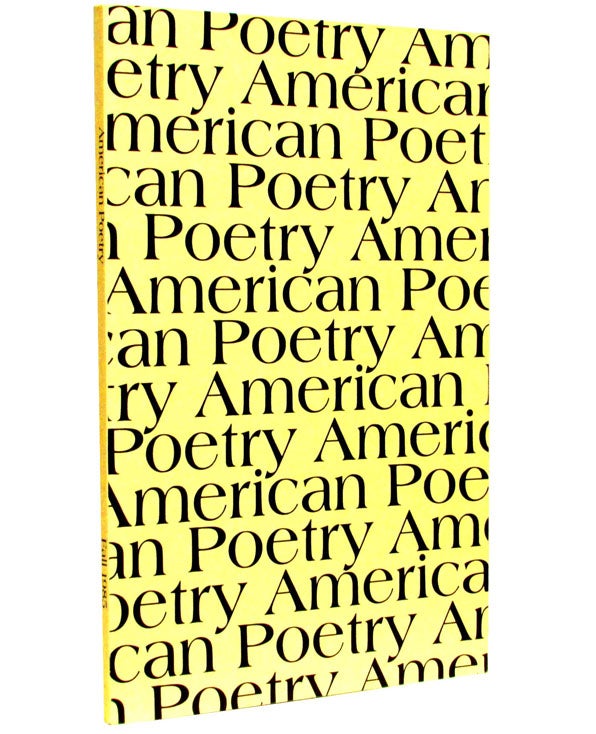 [Item #1910] American Poetry, Vol. 3, No. 1, Fall 1985. John Ashbery, Robert Bly, William Carlos, Williams.
