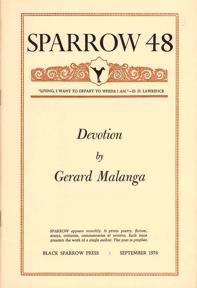 [Item #1967] Sparrow 48, September 1976. Gerard Malanga.