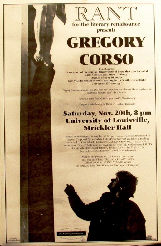 [Item #2000] Rant for the literary renaissance presents Gregory Corso. Gregory Corso.