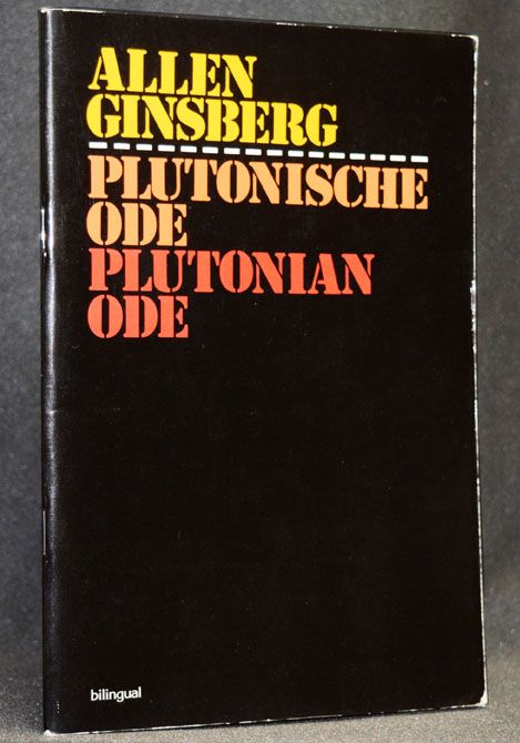 Item #2272] Plutonische Ode/Plutonian Ode. Allen Ginsberg