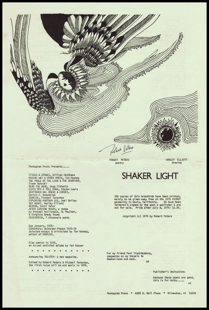 Item #2312] Shaker Light. Robert Peters