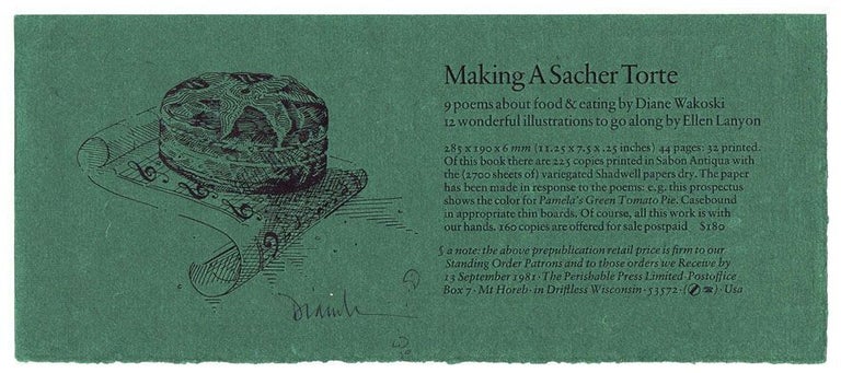 Item #2435] Prospectus for "Making A Sacher Torte" Diane Wakoski