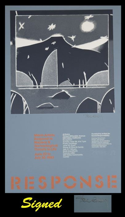 [Item #2615] Poster for "Response: Marin Artists Respond to Nuclear & Technological Threats to Life" Event. Diane di Prima.