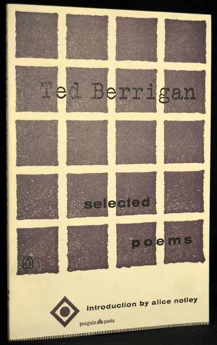 Item #2707] Selected Poems. Ted Berrigan