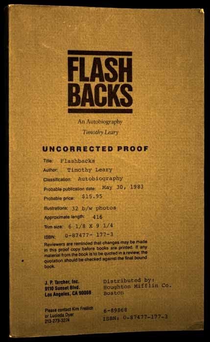 [Item #2714] Flash Backs (Uncorrected Proof). Timothy Leary.