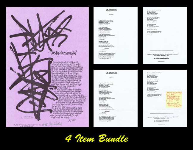 [Item #3147] Four Broadsides: (1) "The All American Girl"; (2) "One Tear Right Now (For Monroe in Heaven)" (3 copies). Joy Walsh.