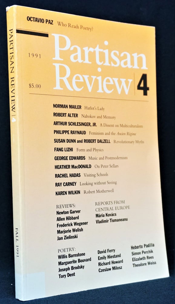 Item #3274] Partisan Review, Vol. LVIII, No. 4, 1991. William Phillips, Robert Alter, Paul...