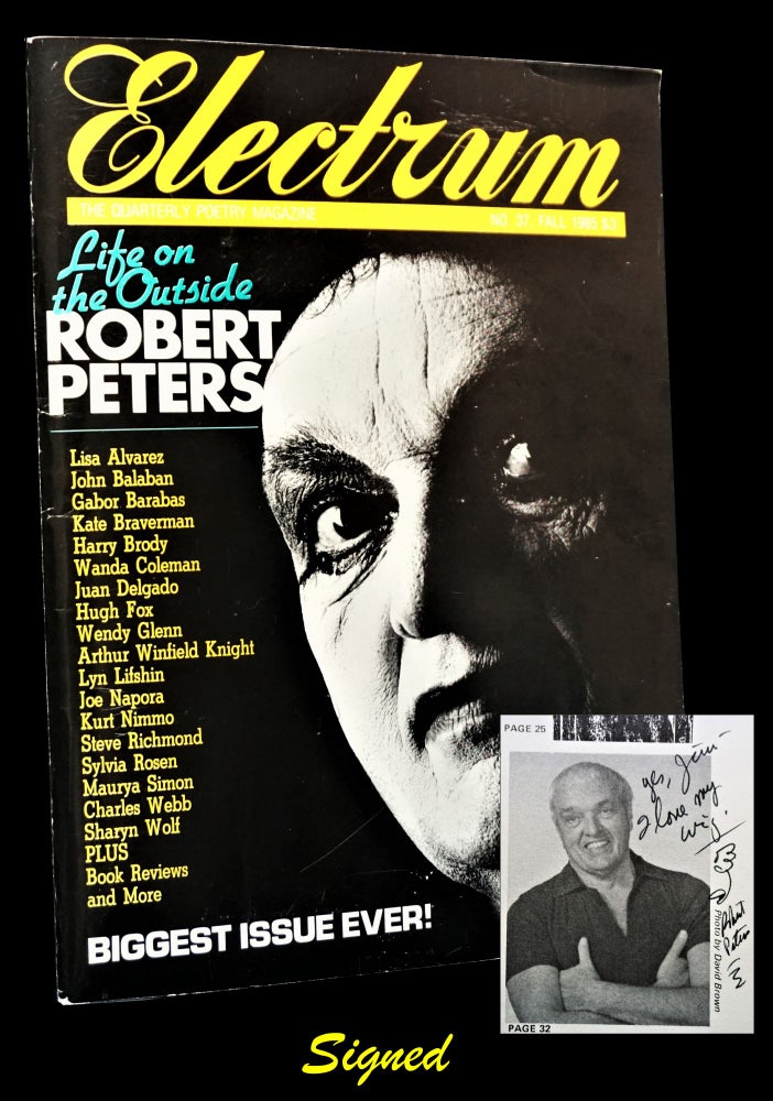 [Item #3295] Electrum: The Quarterly Poetry Magazine, No. 37, Fall 1985. Robert Peters.
