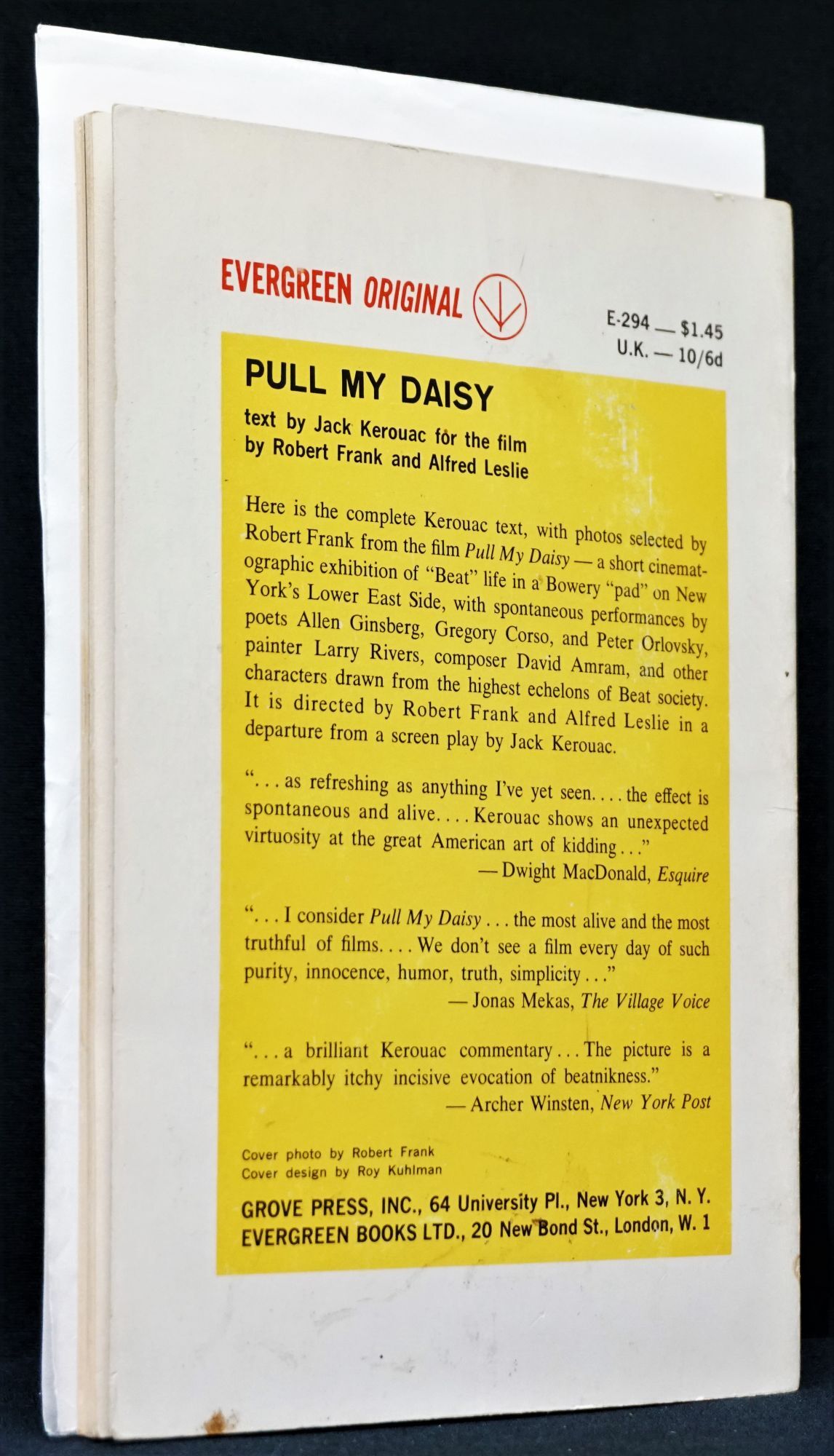 Pull My Daisy: Text by Jack Kerouac for the Film by Robert Frank
