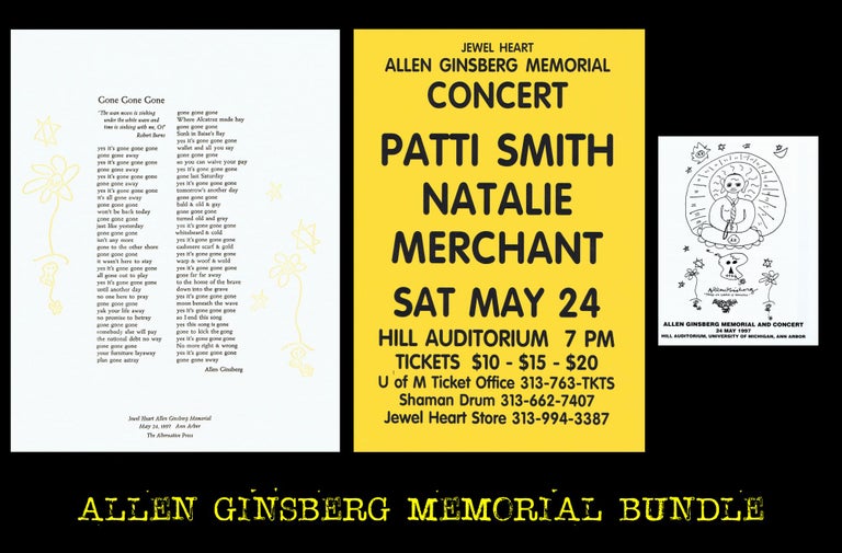 Item #3321] Program, Broadside & Ephemera for Allen Ginsberg Memorial and Concert, May 24, 1997...
