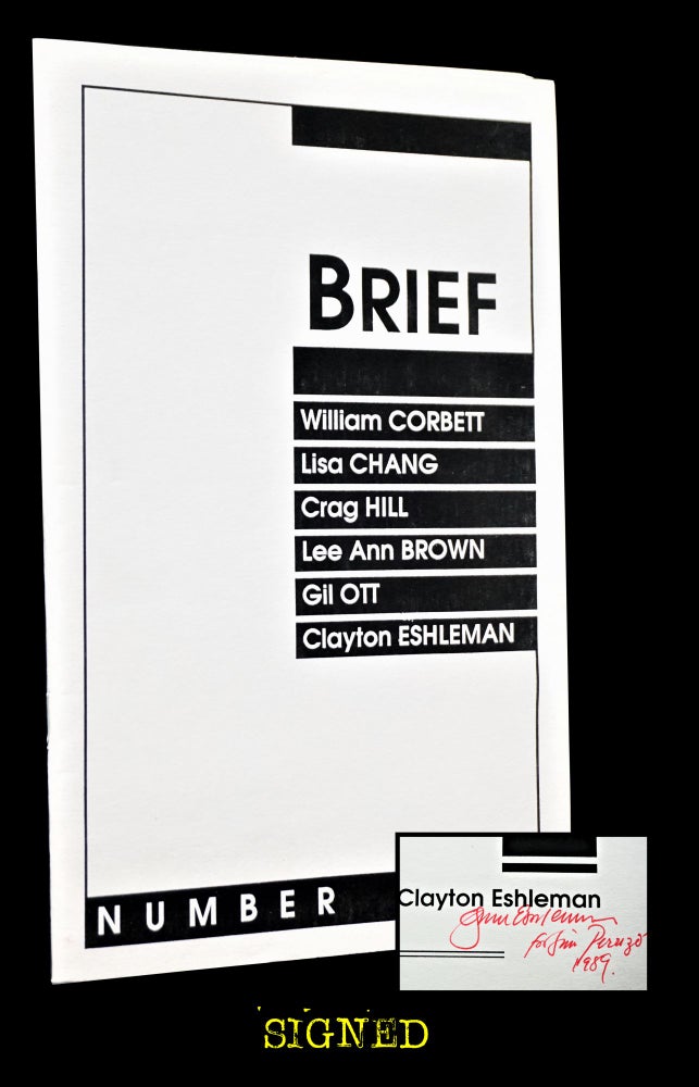 [Item #3394] Brief Number Four (May 1989). Jim Hydock, Lee Ann Brown, William Corbett, Clayton Eshleman, Crag Hill.