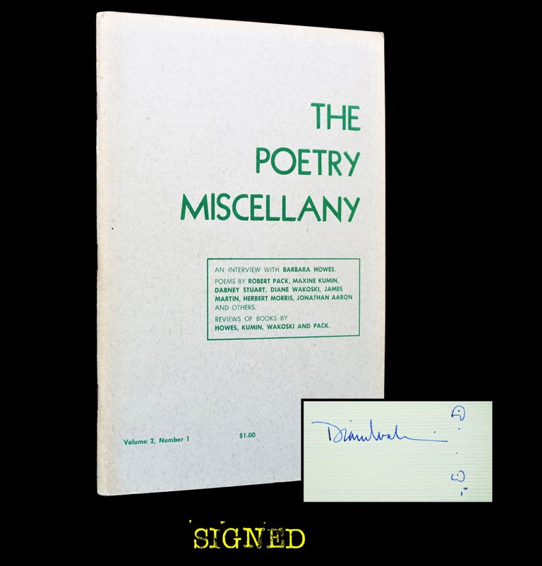 Item #3427] The Poetry Miscellany Vol. 2 No. 1 (Fall/Winter, 1972-73). Barbara Howes, Maxine...