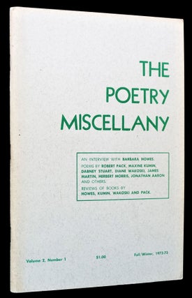The Poetry Miscellany Vol. 2 No. 1 (Fall/Winter, 1972-73)