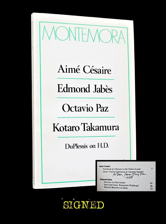 Item #3477] Montemora 6. Eliot Weinberger, Paul Auster, Aime Cesaire, Hilda "H D." Doolittle,...