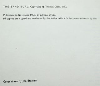 The Sand Burg: Poems by Thomas Clark