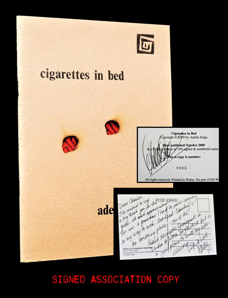 [Item #3713] Cigarettes in Bed with: Handwritten Postcard. Adelle Stripe.