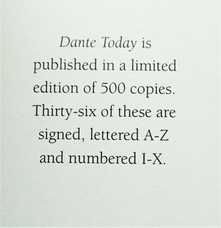 Dante Today: A Personal Essay
