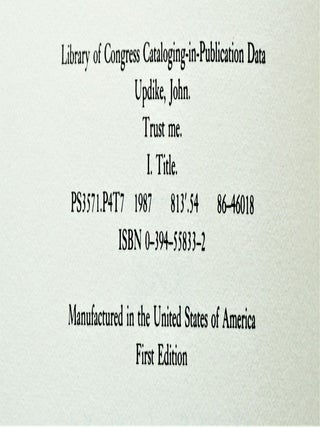 Trust Me: Short Stories by John Updike
