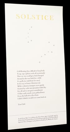 Broadside: "Solstice" with: Original Photograph