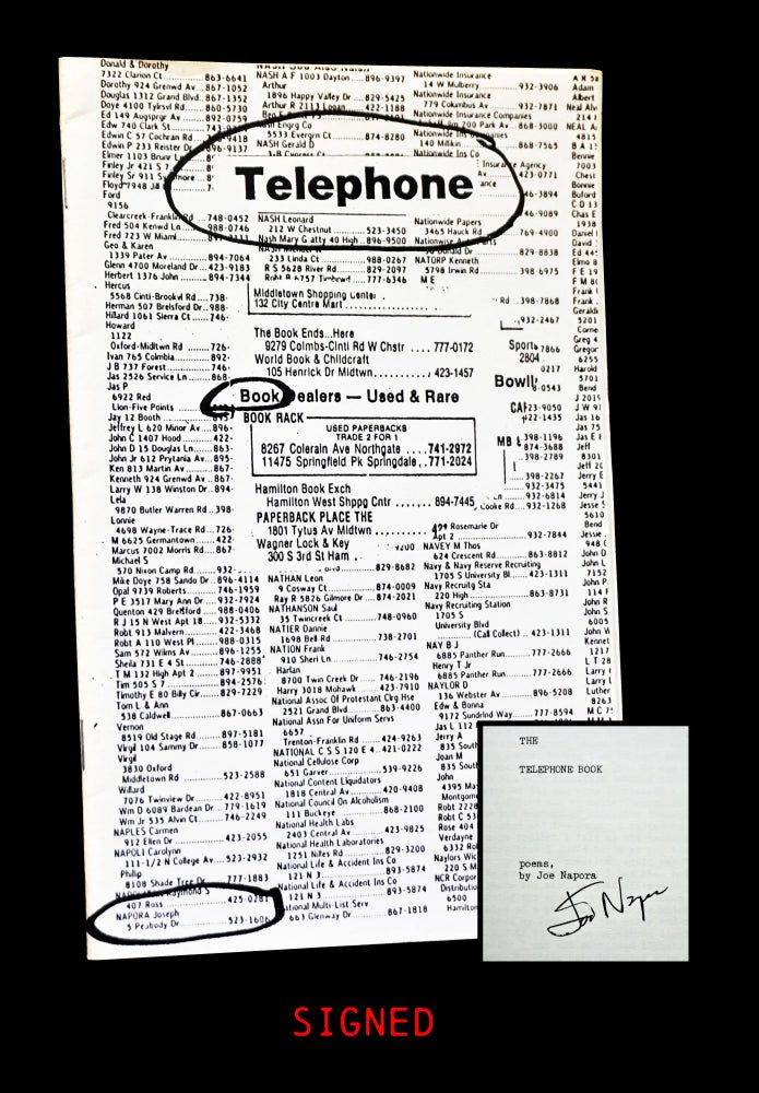 Item #3899] The Telephone Book. Joe Napora