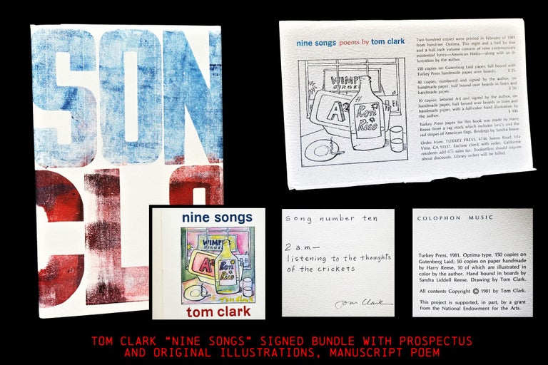 Item #3950] Nine Songs with: Prospectus. Tom Clark