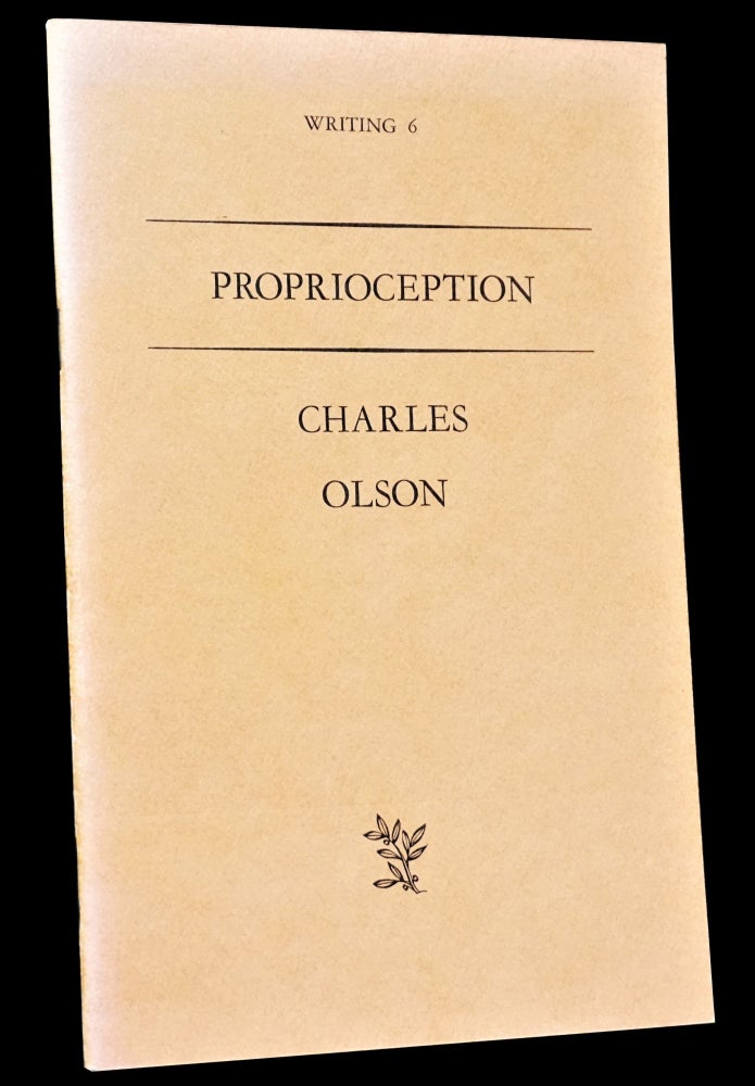Item #3982] Proprioception. Charles Olson