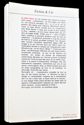A French-Language William S. Burroughs Bundle: Le Metro Blanc (White Subway), [1] with: Les Garçons Sauvages (The Wild Boys) [2]