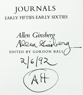 Allen Ginsberg Journals Early Fifties- Early Sixties with: Allen Verbatim: Lectures on Poetry, Politics, Consciousness