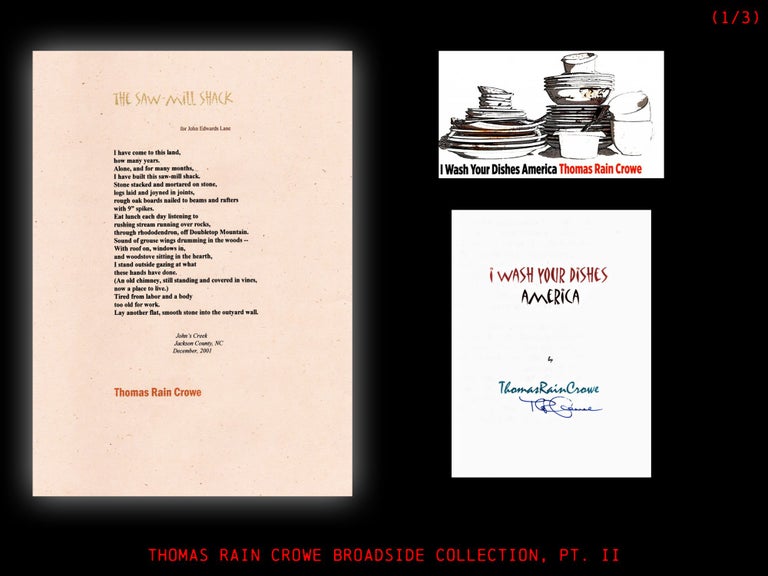 Item #4100] The Thomas Rain Crowe Broadside Collection (Part II). Thomas Rain Crowe