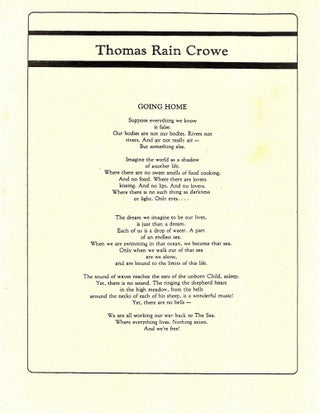 The Thomas Rain Crowe Broadside Collection (Part III) with: Ephemera