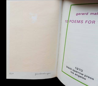10 Poems for 10 Poets, with: Original Silkscreened Leaf by Gerard Malanga