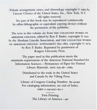 Lincoln: The Library of America Bundle (Speeches & Writings 1832-1858, with: Lincoln, Speeches & Writings 1859-1865)