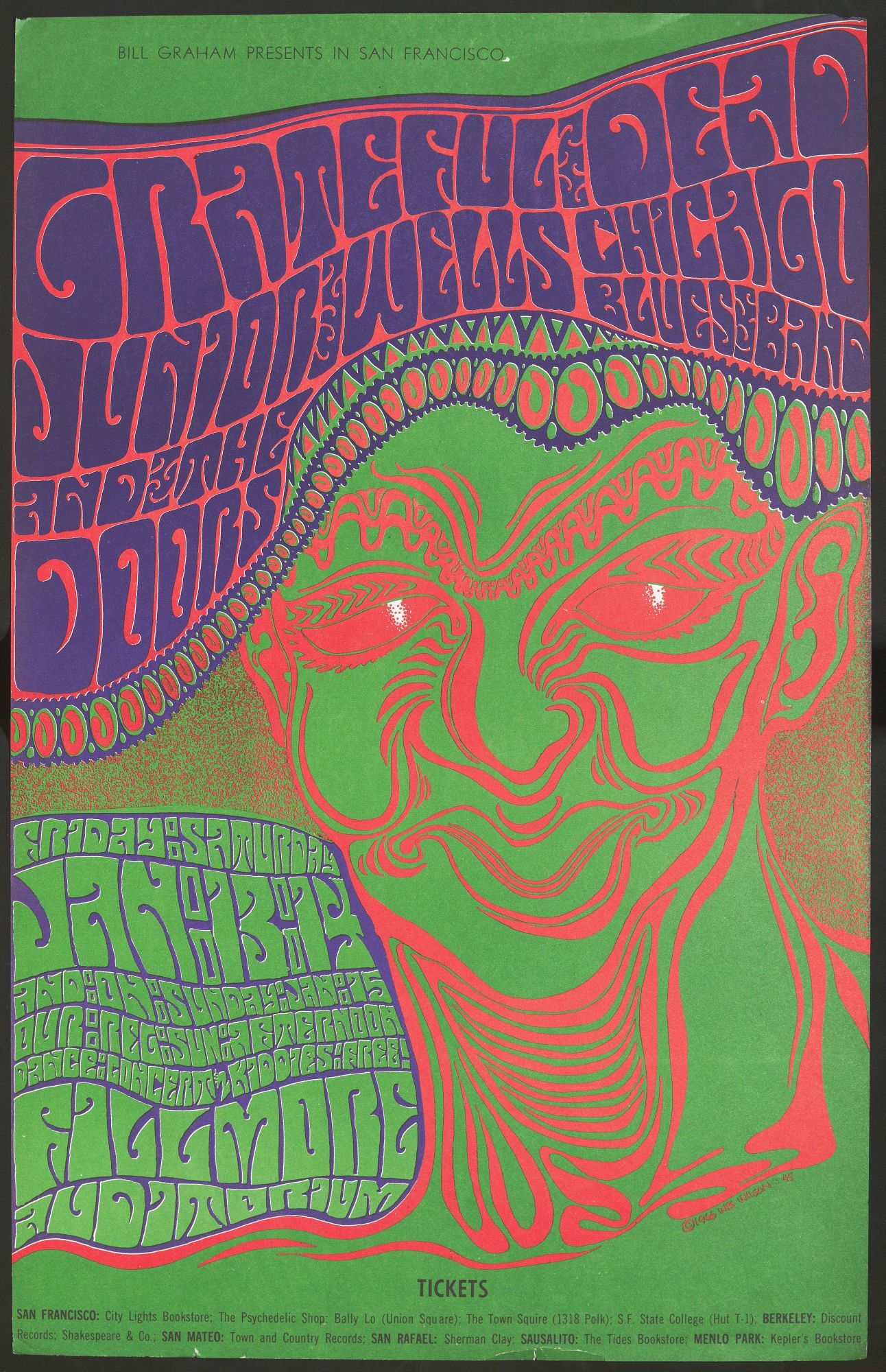Original Concert Poster: The Doors, Grateful Dead, and Junior