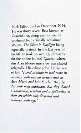 "A Funny Kind of Relationship": Alan Moore on Iain Sinclair