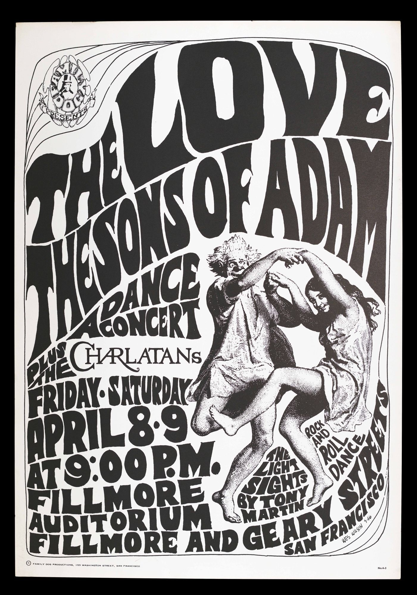 Original Concert Poster: Love, Sons of Adam April 8-9, 1966 | Love