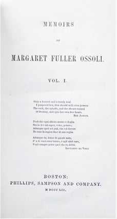 Memoirs of Margaret Fuller Ossoli, Volumes I & II