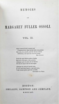 Memoirs of Margaret Fuller Ossoli, Volumes I & II