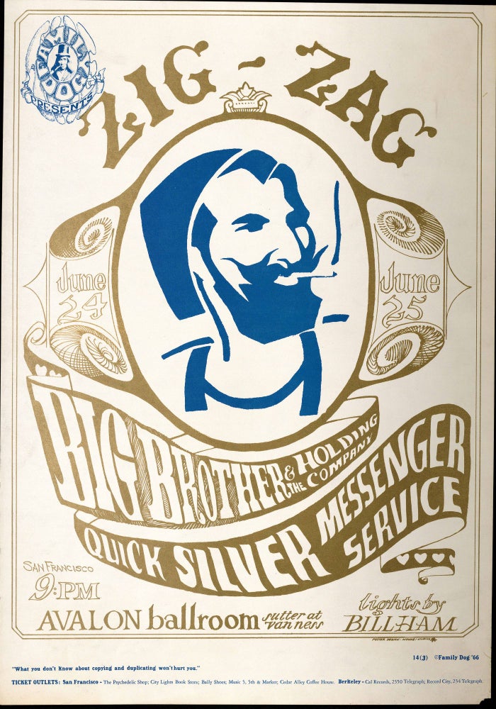 Item #5147] Original Concert Poster: Big Brother & the Holding Company, Quicksilver Messenger...