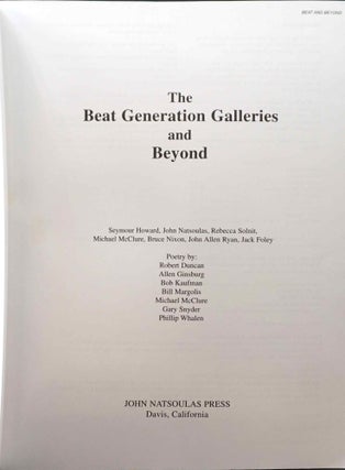 The Beat Generation Galleries and Beyond