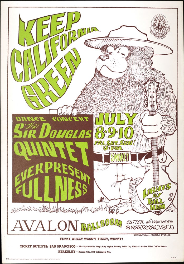 Item #5226] Original Concert Poster: Sir Douglas Quintet, Everpresent Fullness ("Keep California...