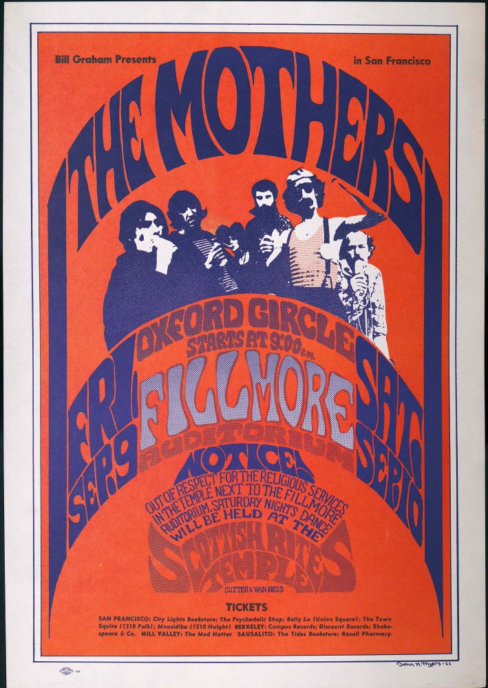 Item #5286] Original Concert Poster: Mothers, Oxford Circle (September 9-10, 1966). Mothers,...