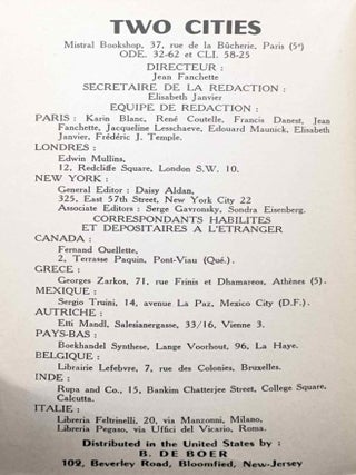 Two Cities: La Revue Bilingue de Paris No. 6 (1961)