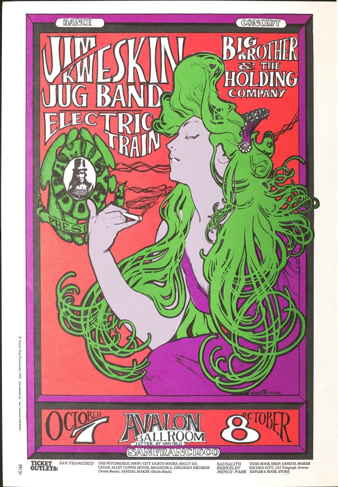 Item #5307] Original Concert Poster: Jim Kweskin Jug Band, Big Brother & the Holding Company,...