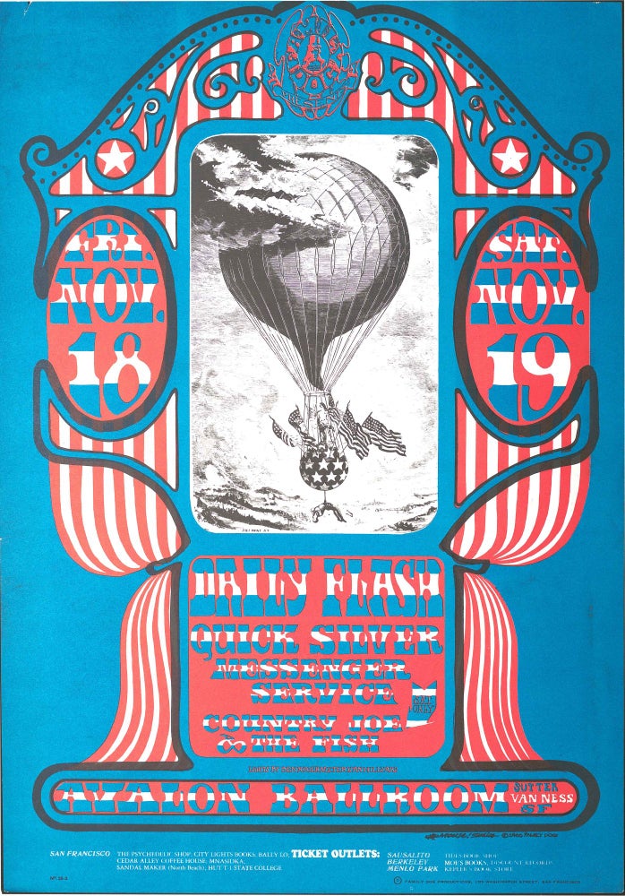 Item #5367] Original Concert Poster: Daily Flash, Quicksilver Messenger Service, Country Joe &...