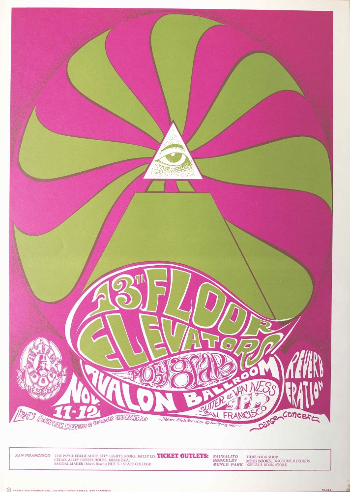 Item #5386] Original Concert Poster: 13th Floor Elevators, Moby Grape ("Pyramid Eye," November...